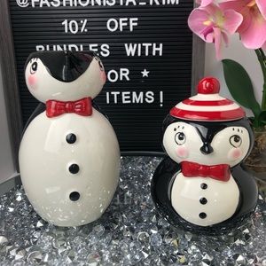 🖨 New Johanna Parker penguin creamer & sugar set